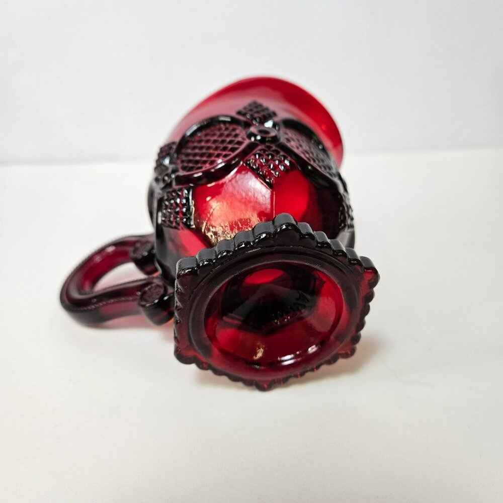 Vintage Avon 1876 Cape Cod Ruby Red Glass Creamer Bowl 4 In Holiday EUC - Picture 6 of 9